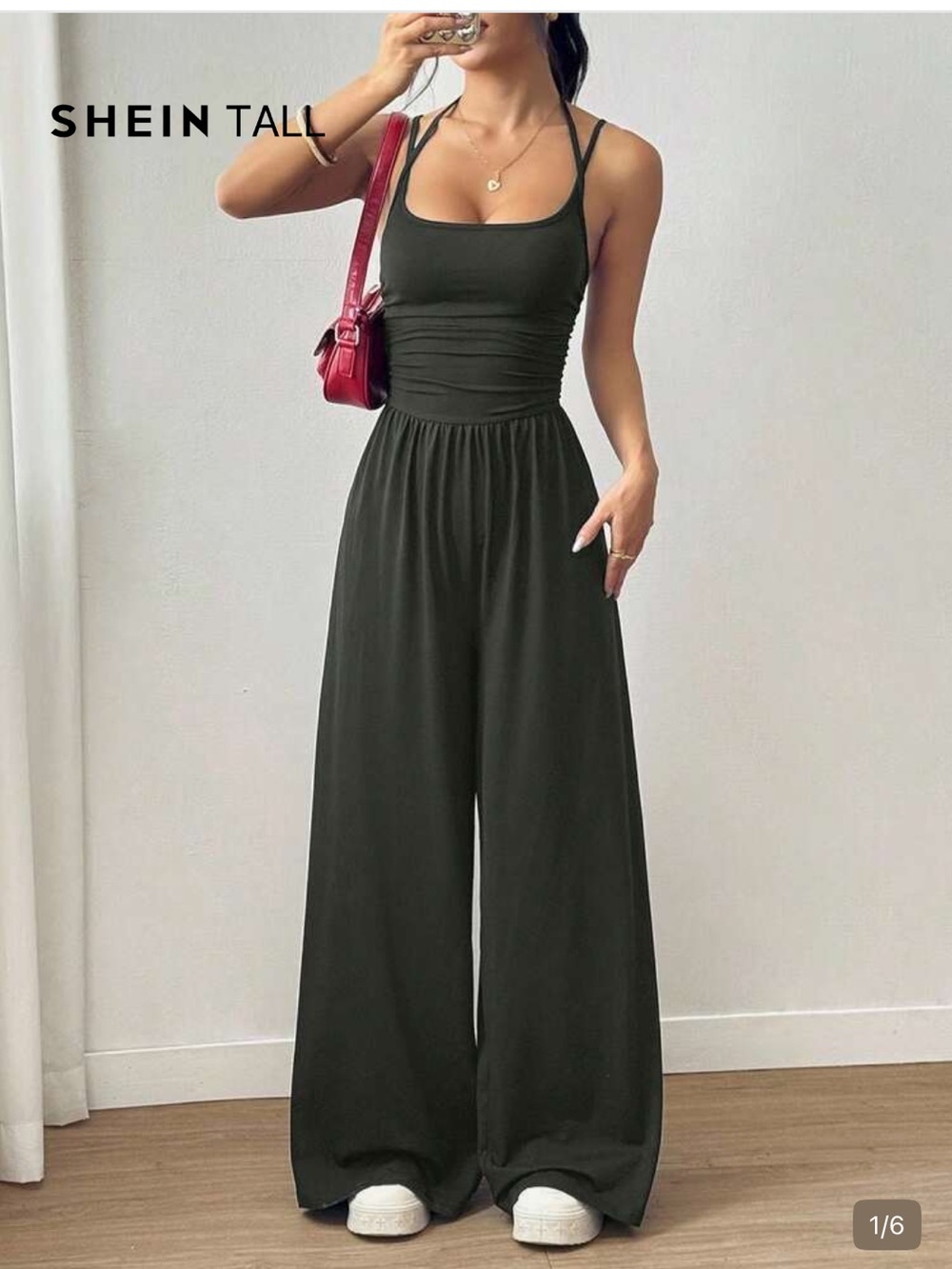 Women's Wide-Leg Jumpsuit in Dark grey - Picture 3 of 3